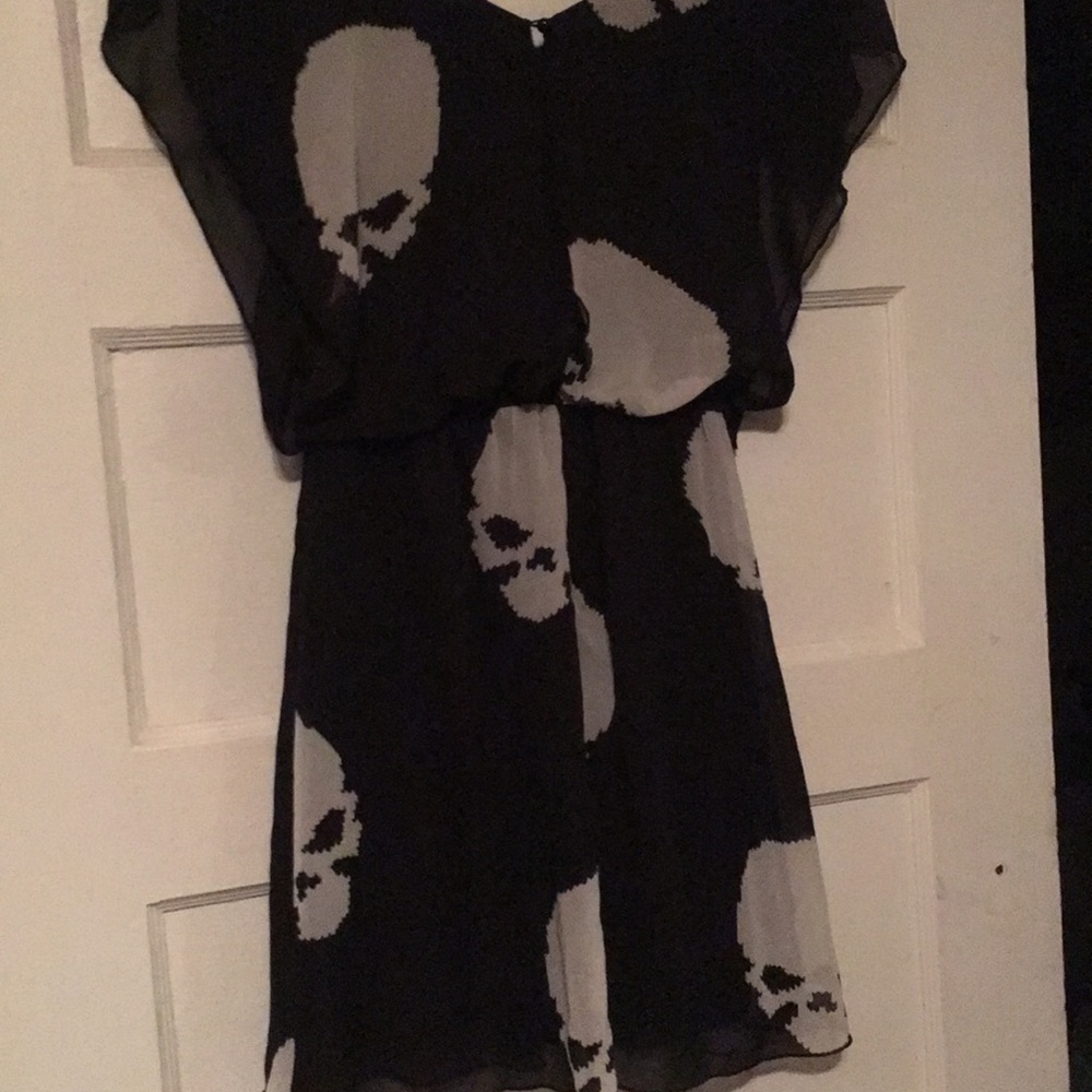 Speechless skull sheer flowy pinup dress S tunic - Picture 5 of 7